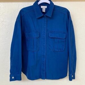 if it were me Classic Blue Shirt Jacket